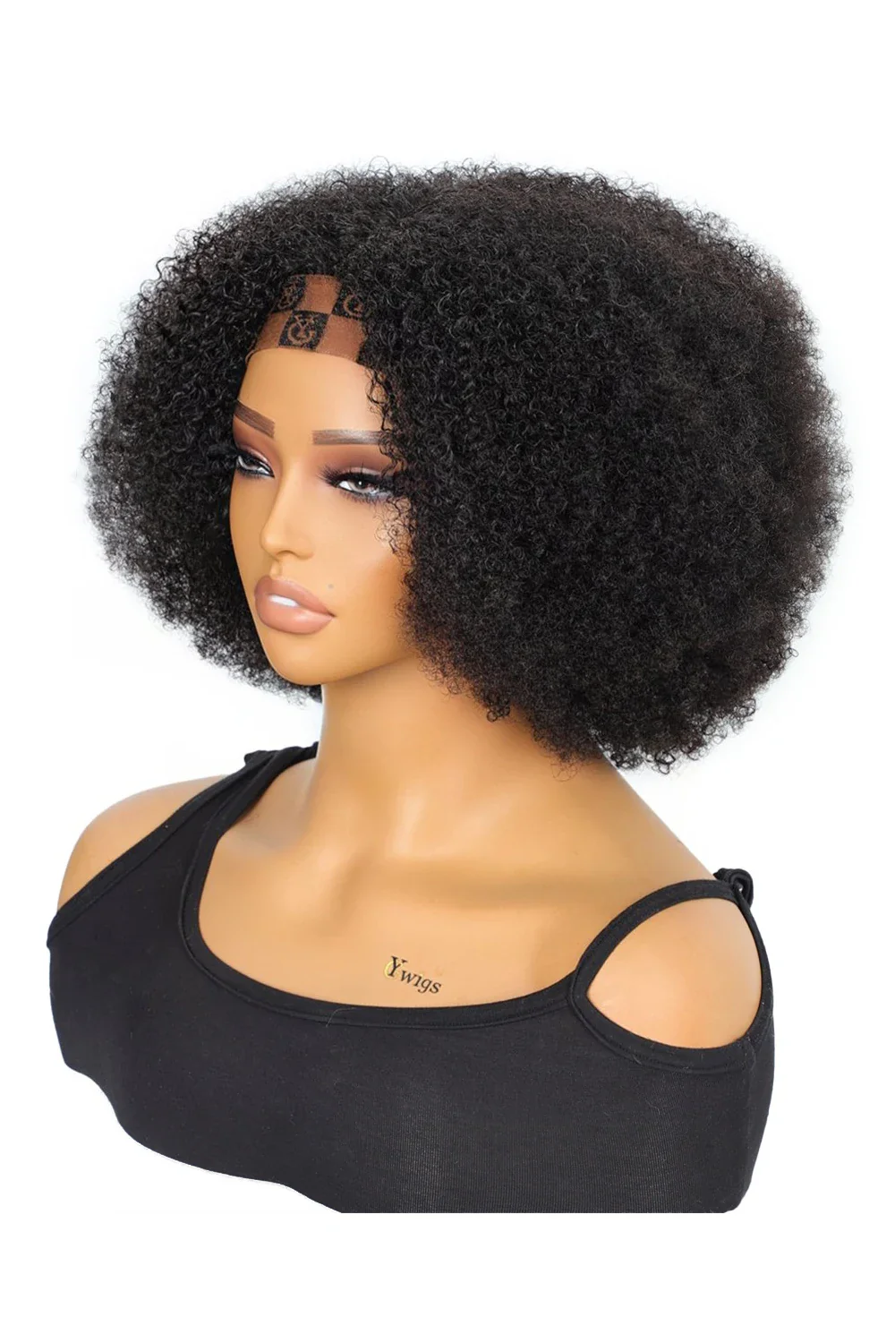 Designer Wigs-Jerry Curl Affordable Lace Headband Wig - Image 2