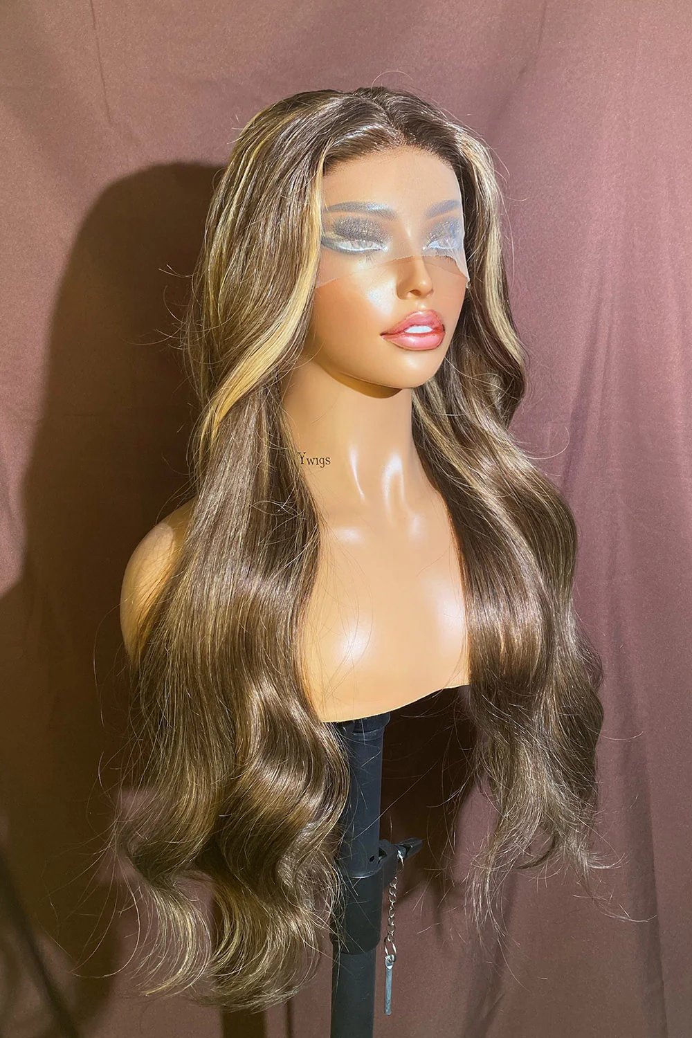 Designer Wigs-T Part Lace Wig 150% Density With Stunning Highlights - Image 3