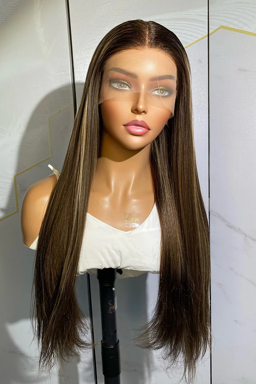 Designer Wigs-T Part Lace Wig 150% Density With Stunning Highlights - Image 6