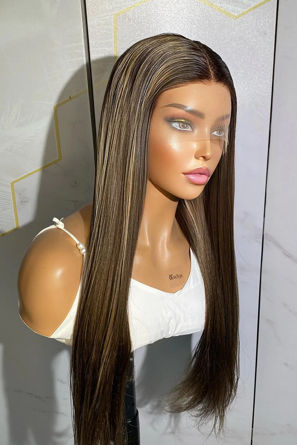 Designer Wigs-T Part Lace Wig 150% Density With Stunning Highlights - Image 7