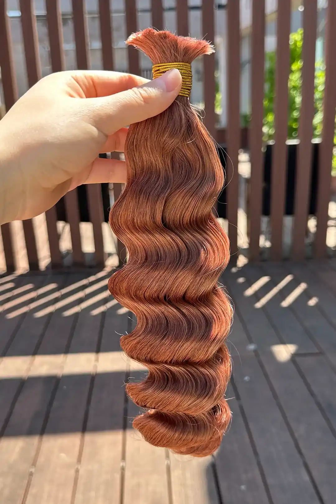 Double Drawn #30 Medium Auburn Brown Bulk Hair Loose Wave BU66 - Image 3