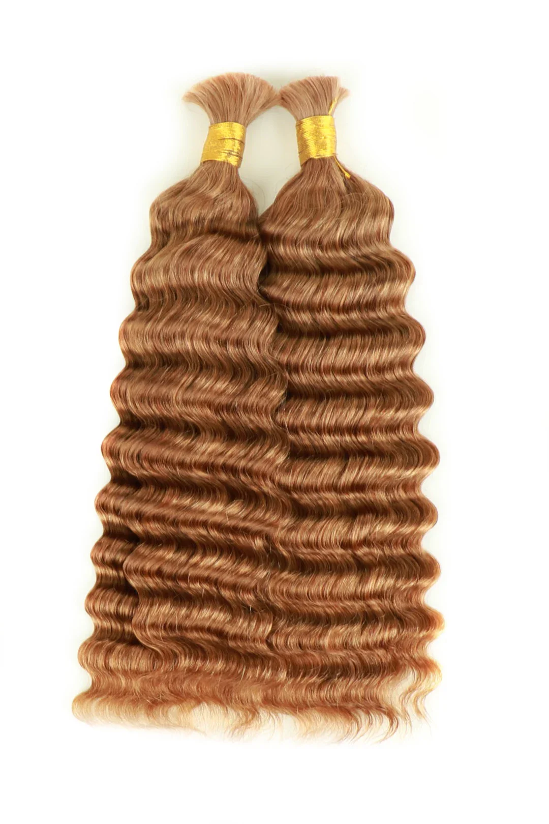 Double Drawn #30a Light Auburn Bulk Hair Deep Wave BU46 - Image 3