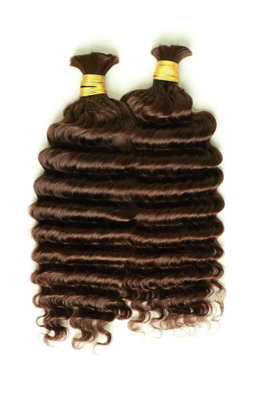Double Drawn #4a Dark Brown Bulk Hair Deep Wave BU45 - Image 3
