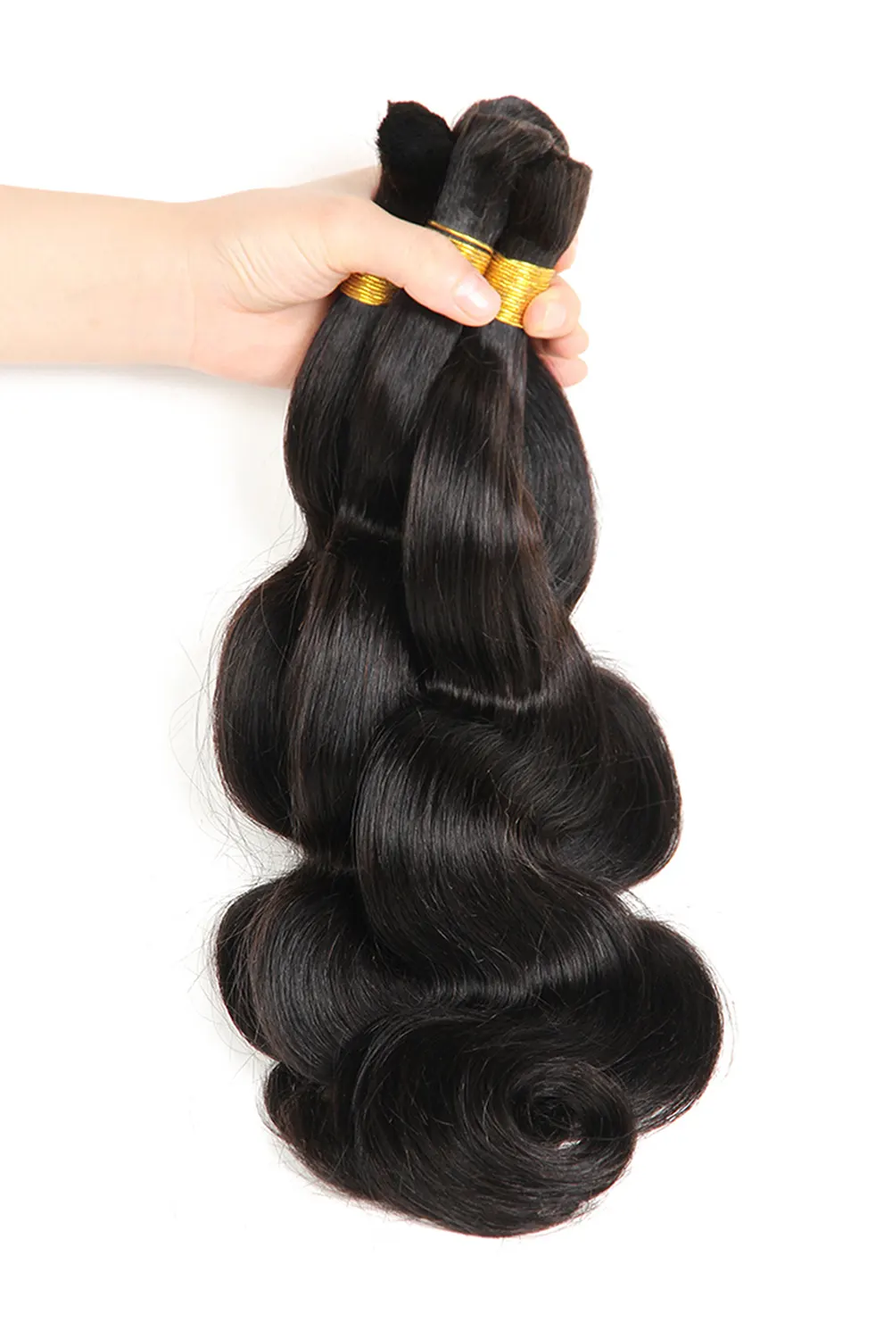 Body Wave Bulk Human Hair For Braiding Natural Black BU08 - Image 6