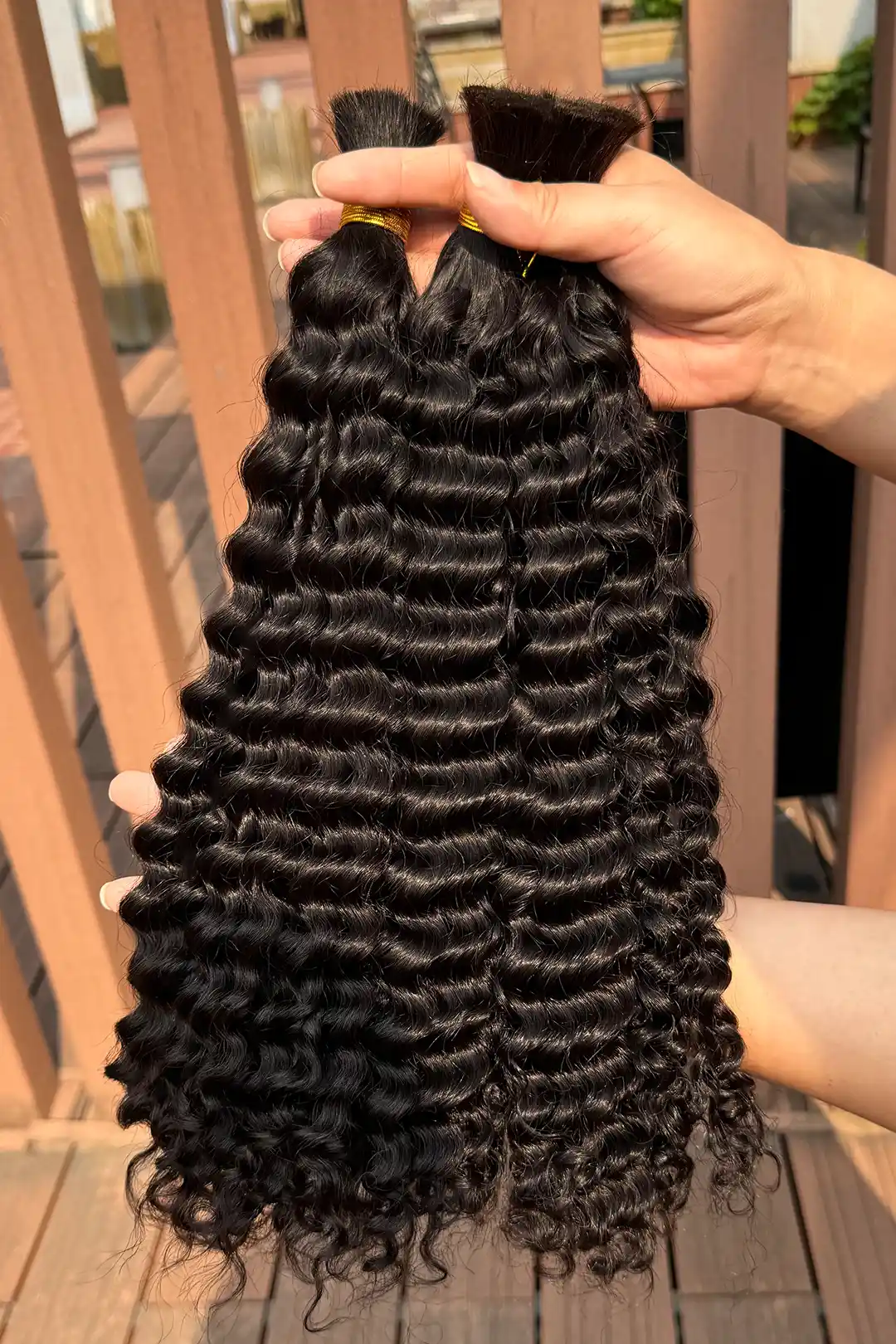Double Drawn Burmese Curly Bulk Human Hair For Braiding BU49 - Image 5