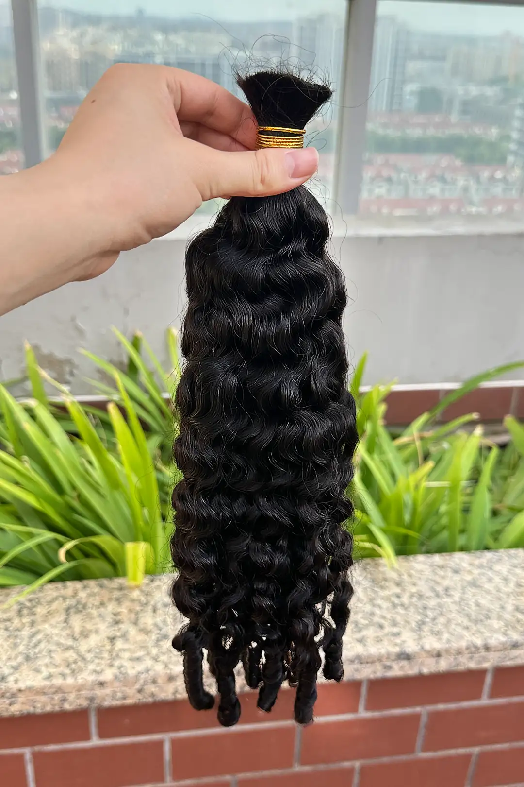 Double Drawn Burmese Curly with Spiral Curls Ends Bulk Hair - Image 3