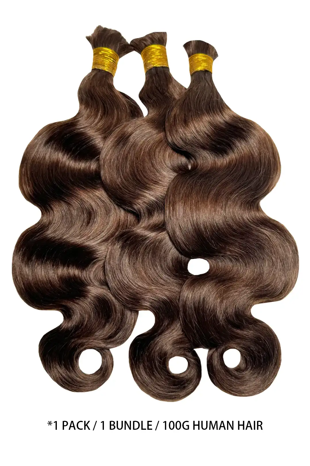 Double Drawn Dark Brown Body Wave Bulk Hair For Braiding BU59 - Image 3