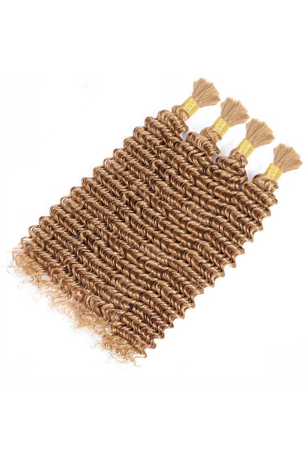 Double Drawn Deep Wave Medium Blonde Bulk Hair For Braiding BU47 - Image 2