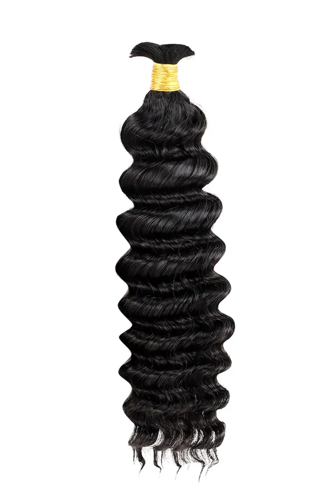 Double Drawn Jet Black Deep Wave Bulk Human Hair BU57