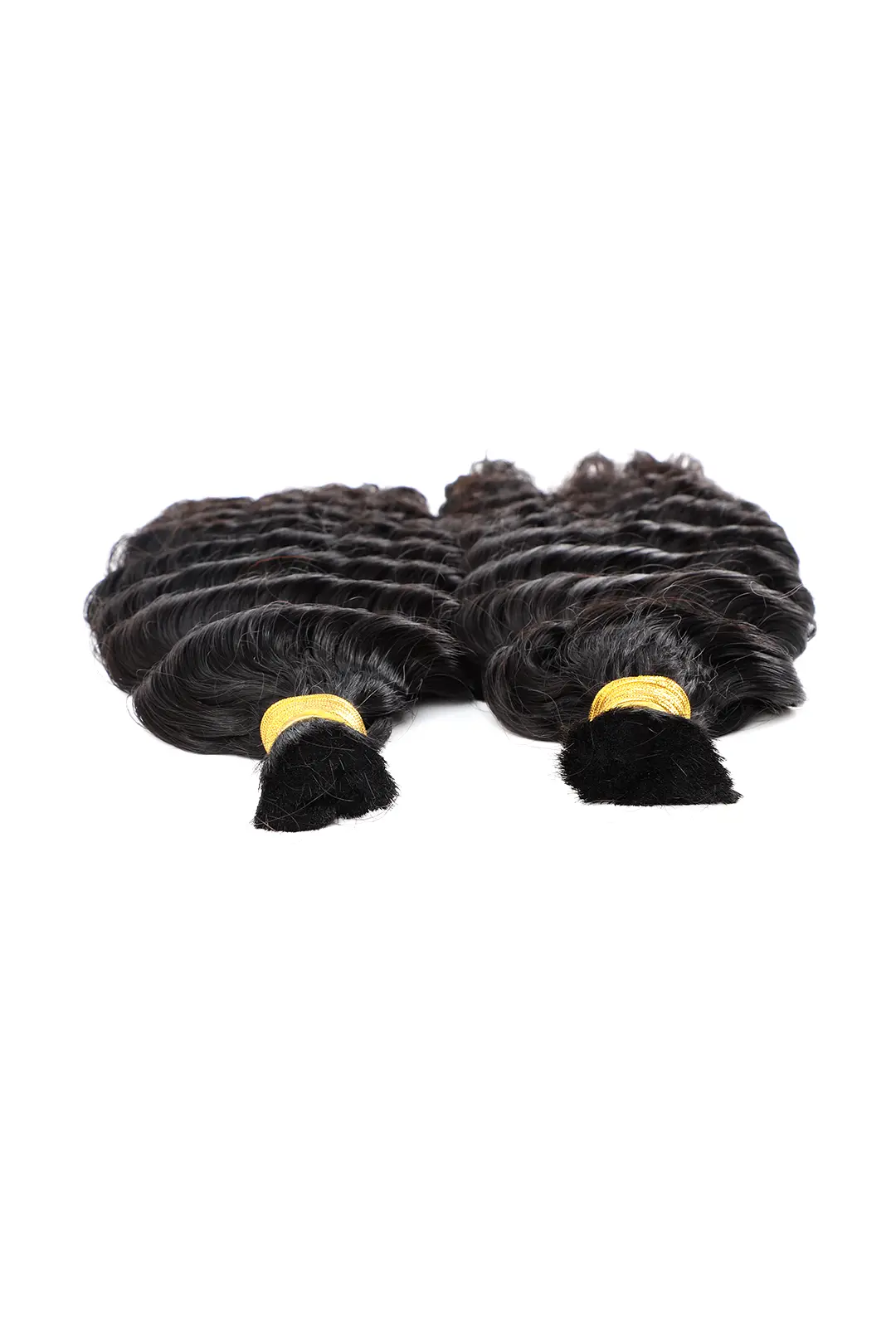 Double Drawn Jet Black Deep Wave Bulk Human Hair BU57 - Image 2