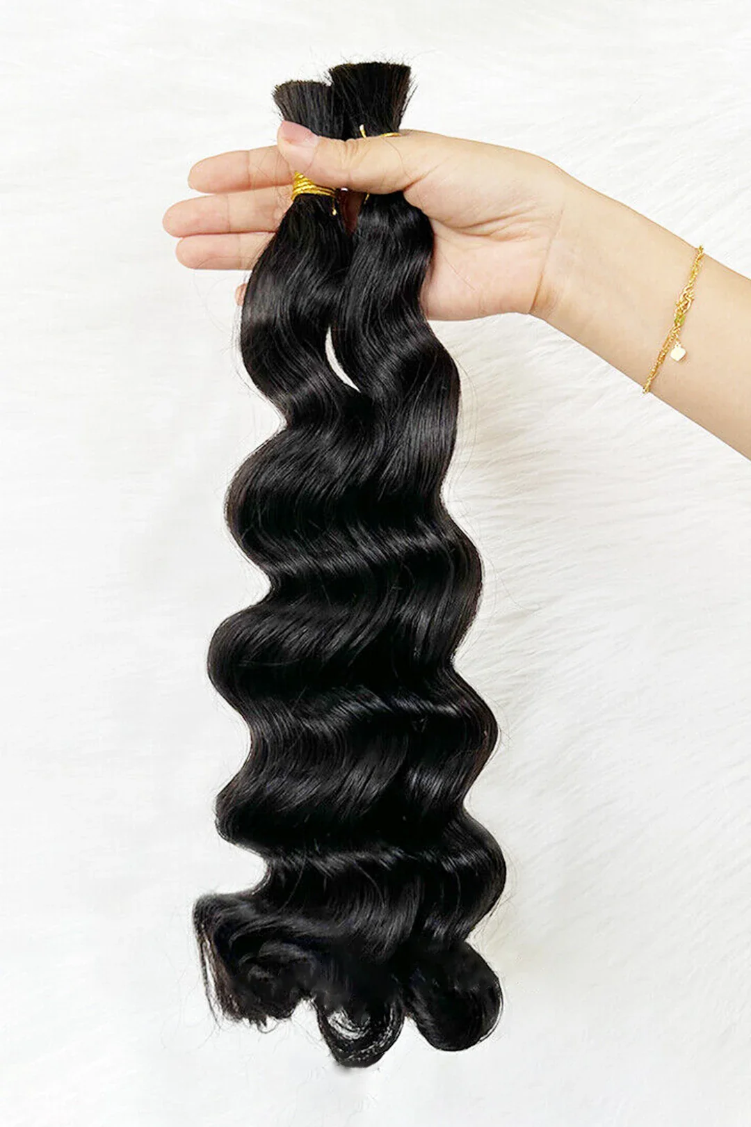Loose Wave Bulk Hair For Braiding Natural Black BU02 - Image 4