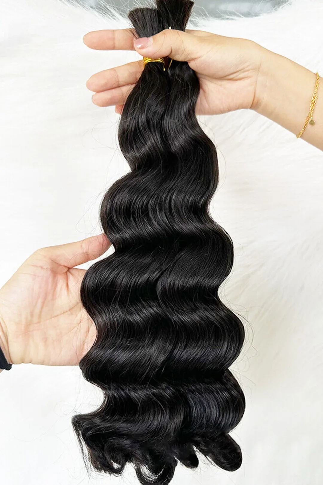 Loose Wave Bulk Hair For Braiding Natural Black BU02 - Image 8