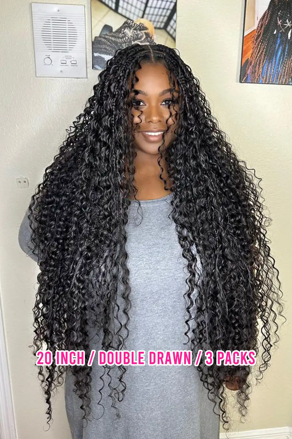 Double Drawn Spanish Curly Bulk Hair Extensions for Braiding BU15 - Image 10