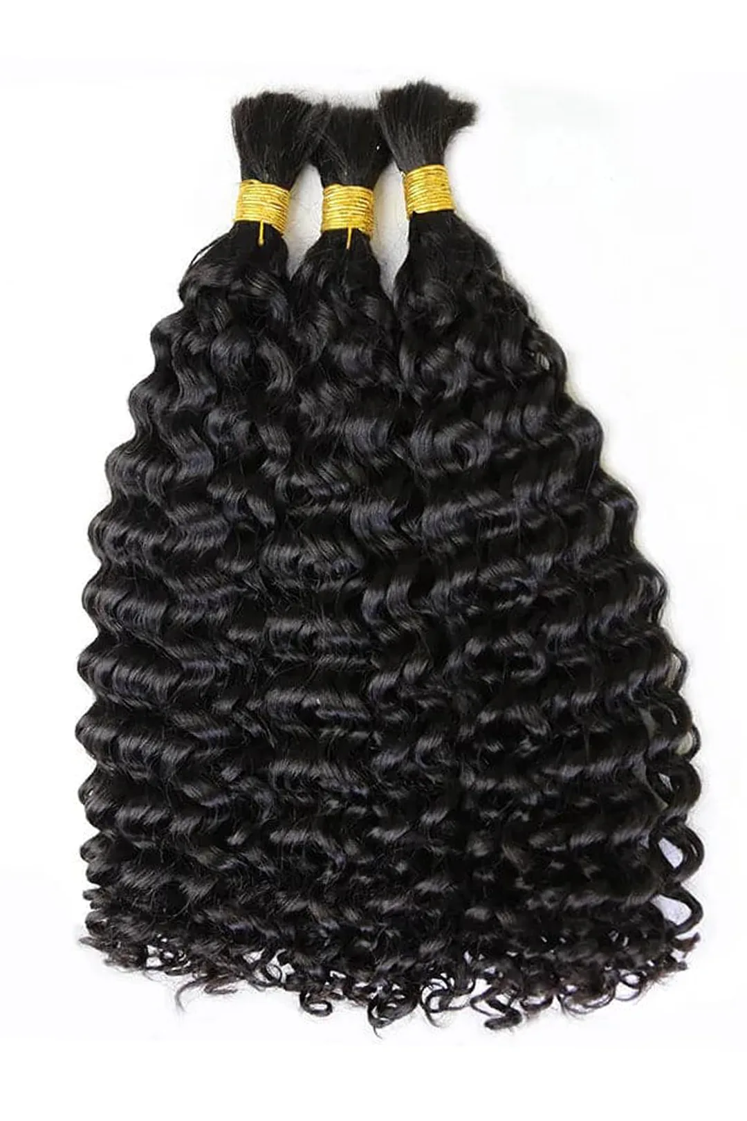 Double Drawn Spanish Curly Bulk Hair Extensions for Braiding BU15 - Image 2