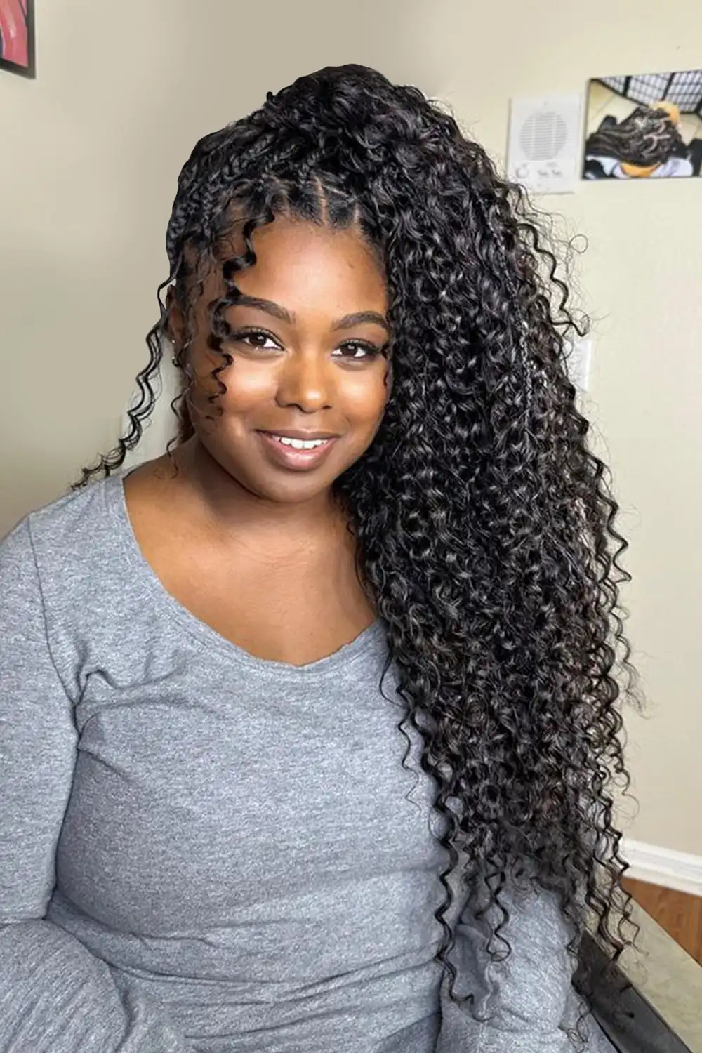 Double Drawn Spanish Curly Bulk Hair Extensions for Braiding BU15 - Image 8