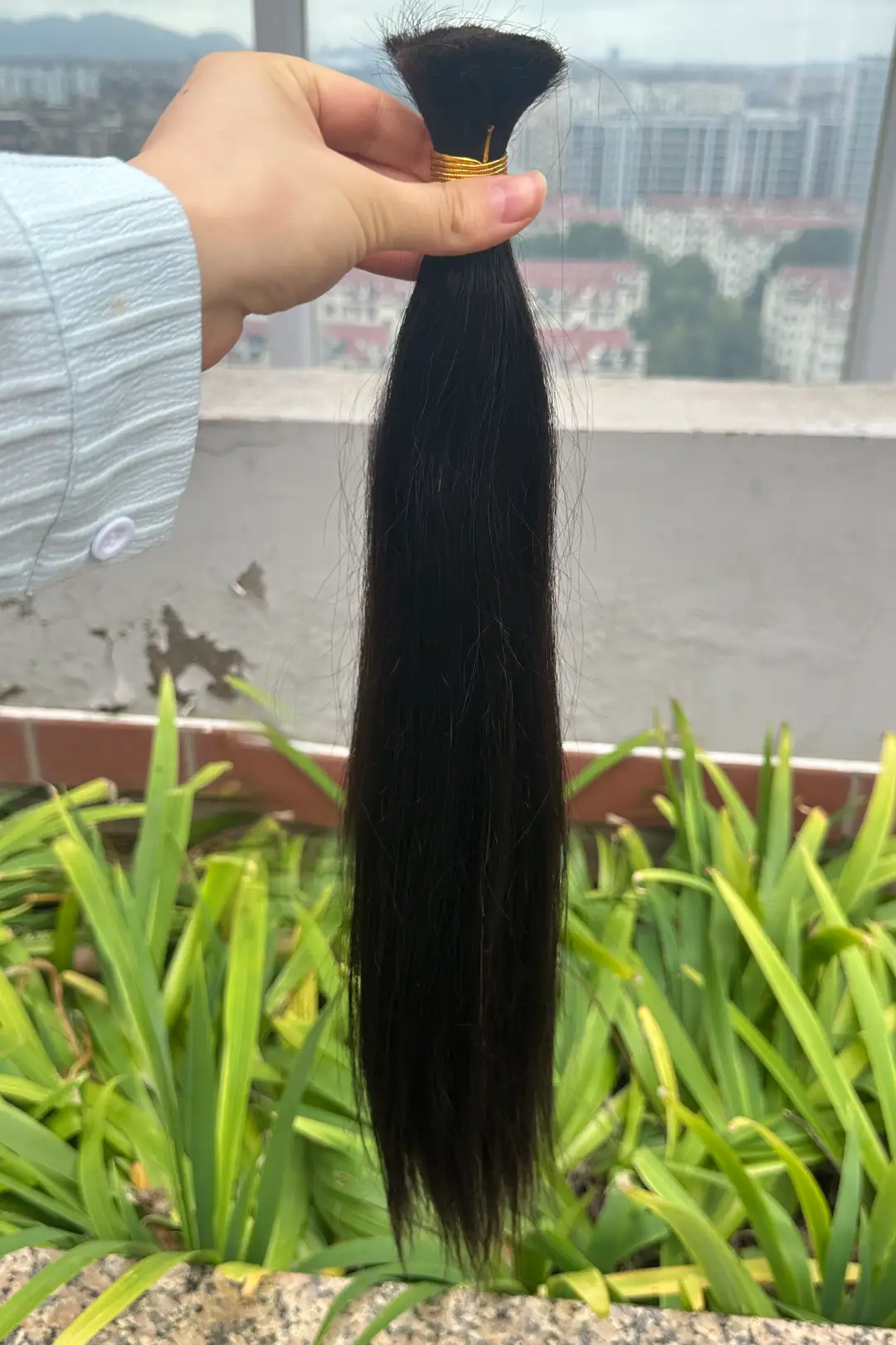 Straight Bulk Hair For Braiding Natural Black BU09 - Image 4