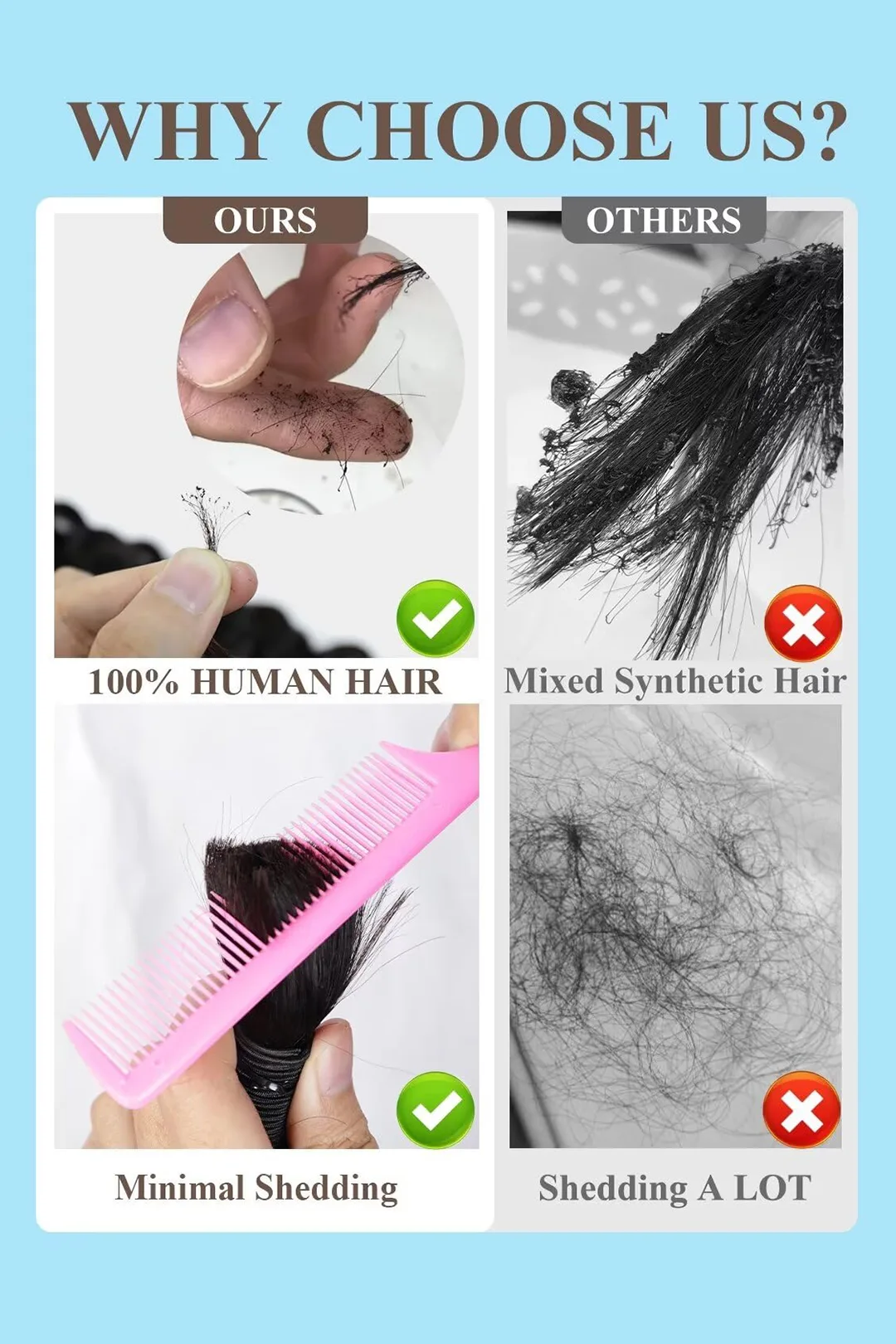 Water Wave Bulk Hair For Braiding Natural Black BU14 - Image 6