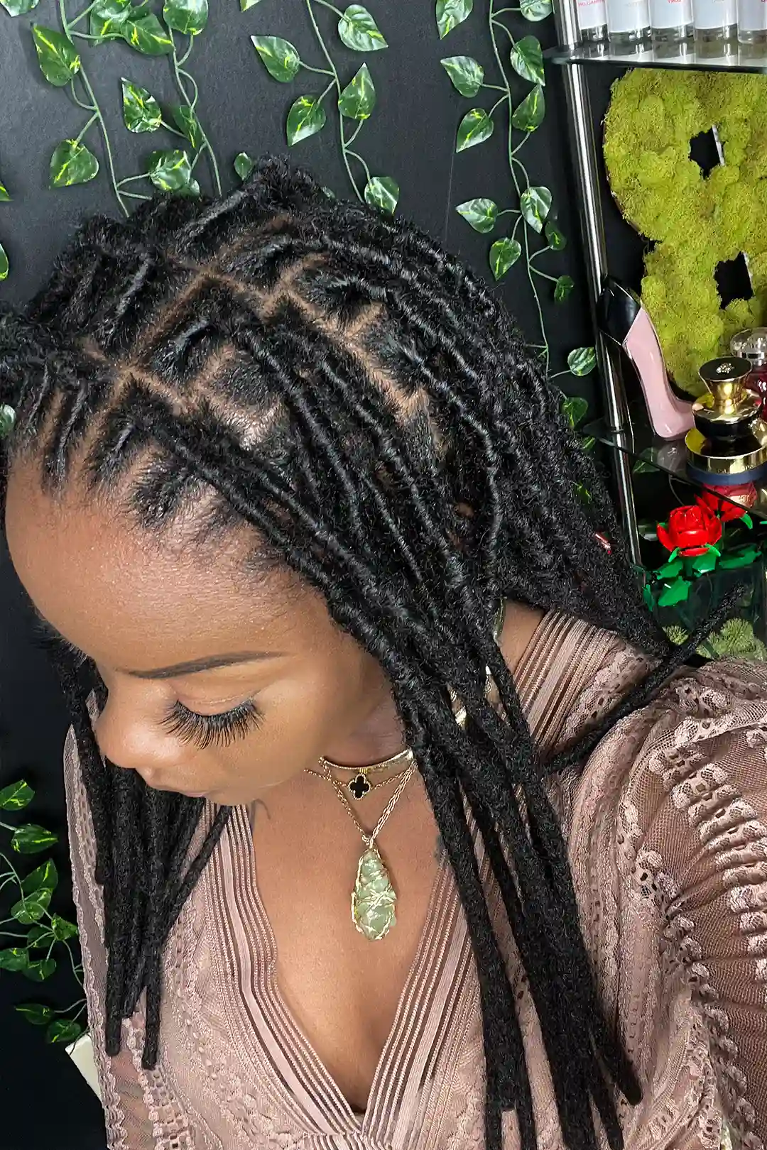 Dreadlock Hair Extensions Natural Black Human Hair 10 Strands - Image 5