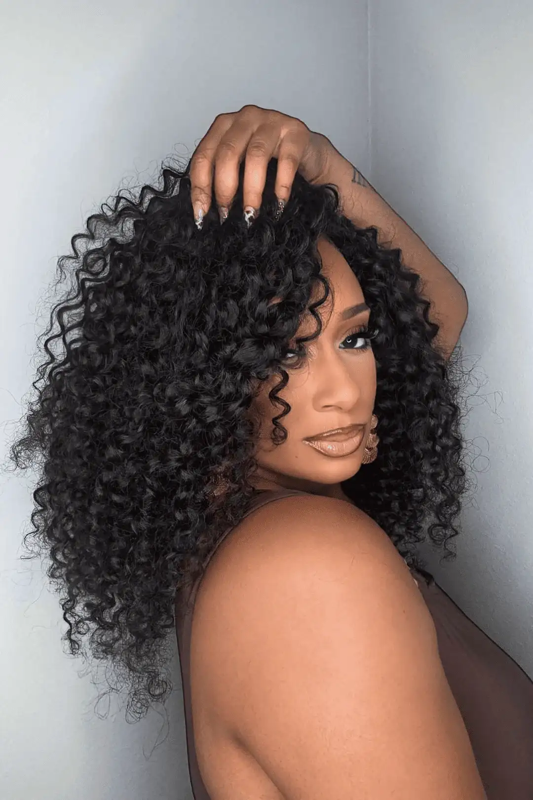 Double Drawn Feather Crochet Hair Extension Deep Wave Human Hair FE21 - Image 2