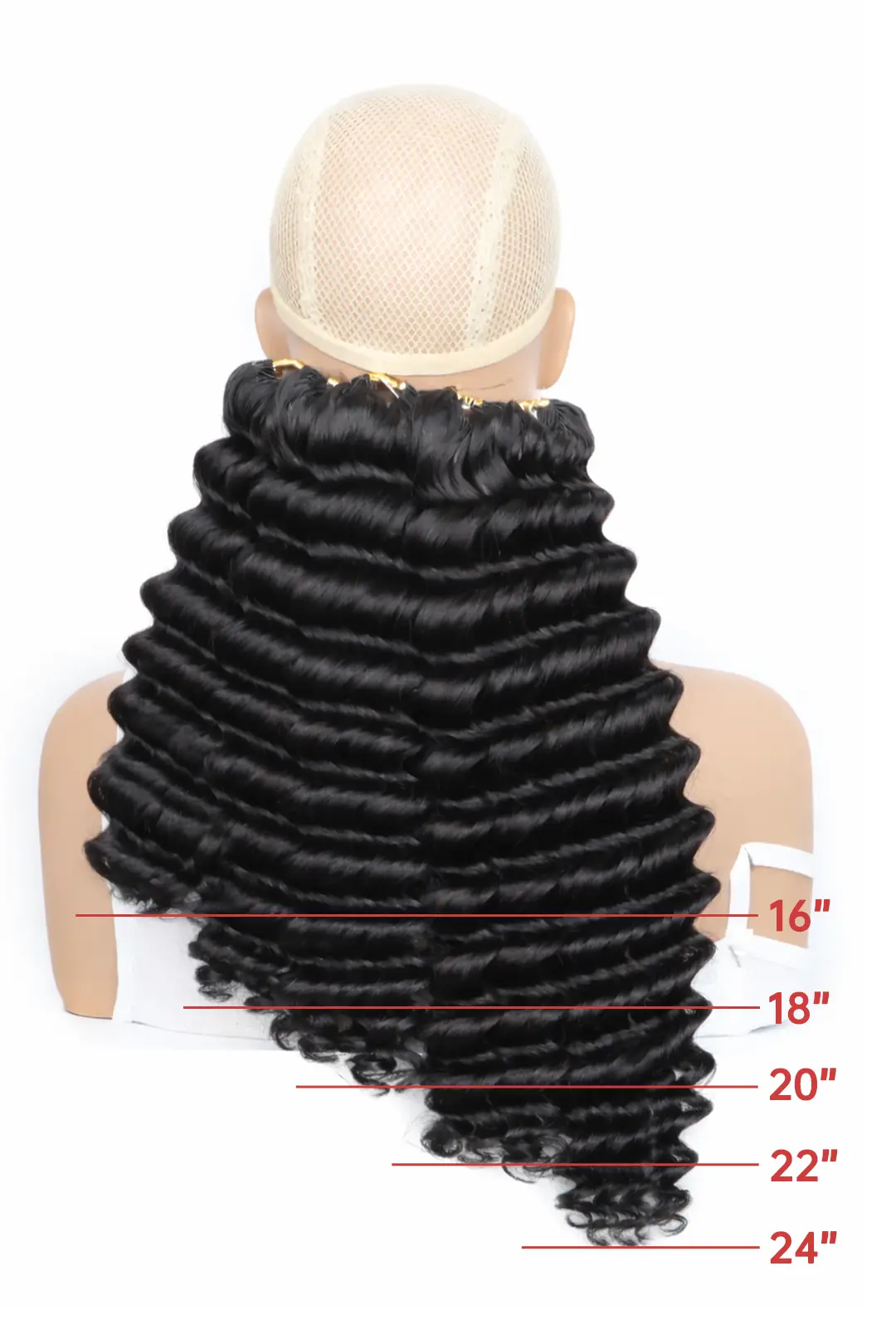 Double Drawn Feather Crochet Hair Extension Deep Wave Human Hair FE21 - Image 7