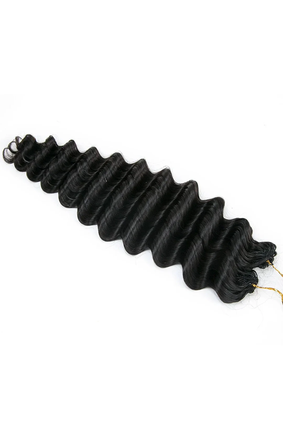 Double Drawn Feather Crochet Hair Extension Deep Wave Human Hair FE21 - Image 8