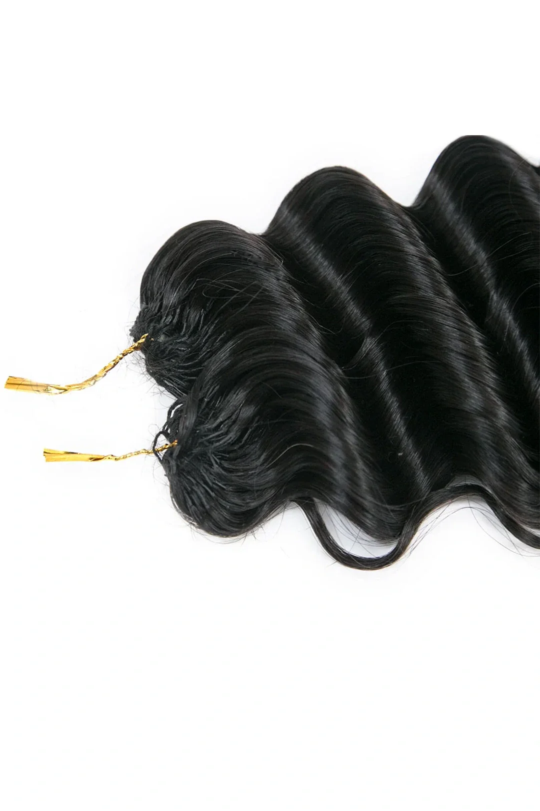 Double Drawn Feather Crochet Hair Extension Deep Wave Human Hair FE21 - Image 9