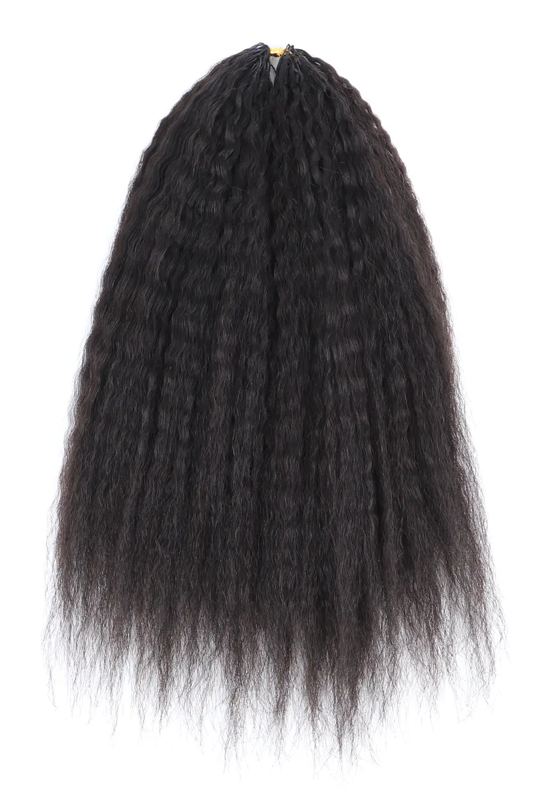 Double Drawn Feather Crochet Hair Extension Kinky Straight Human Hair FE29