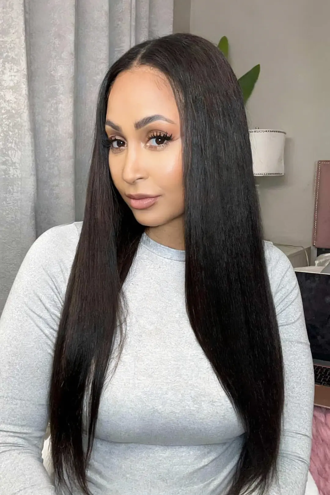 Double Drawn Feather Crochet Hair Extension Kinky Straight Human Hair FE29 - Image 2