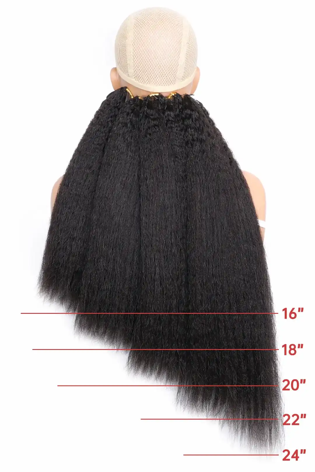 Double Drawn Feather Crochet Hair Extension Kinky Straight Human Hair FE29 - Image 6