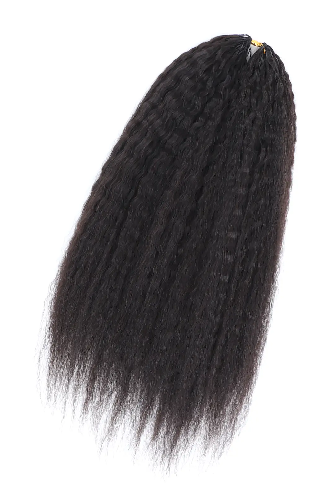 Double Drawn Feather Crochet Hair Extension Kinky Straight Human Hair FE29 - Image 8