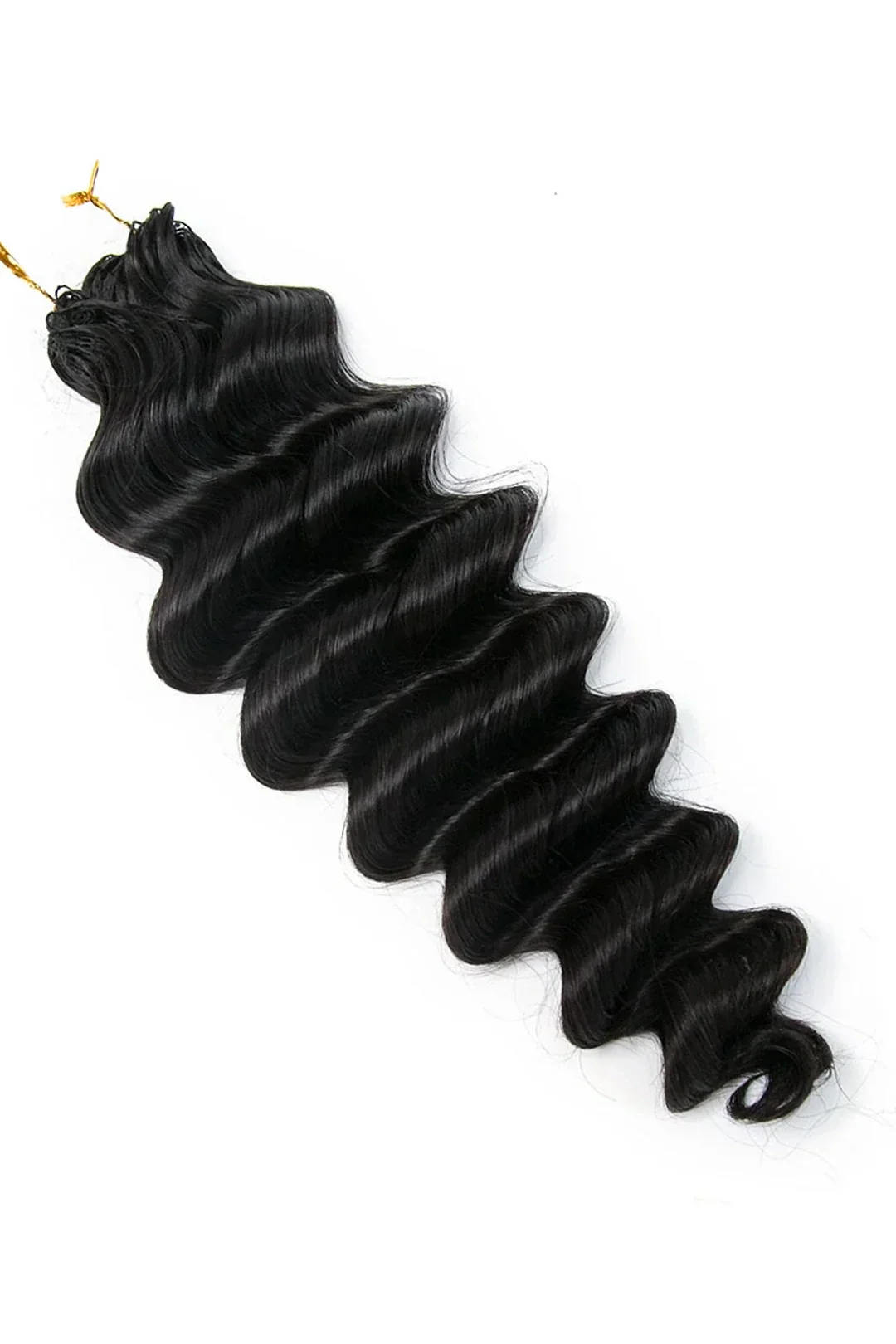 Double Drawn Feather Crochet Hair Extension Loose Deep Wave Human Hair FE25 - Image 9