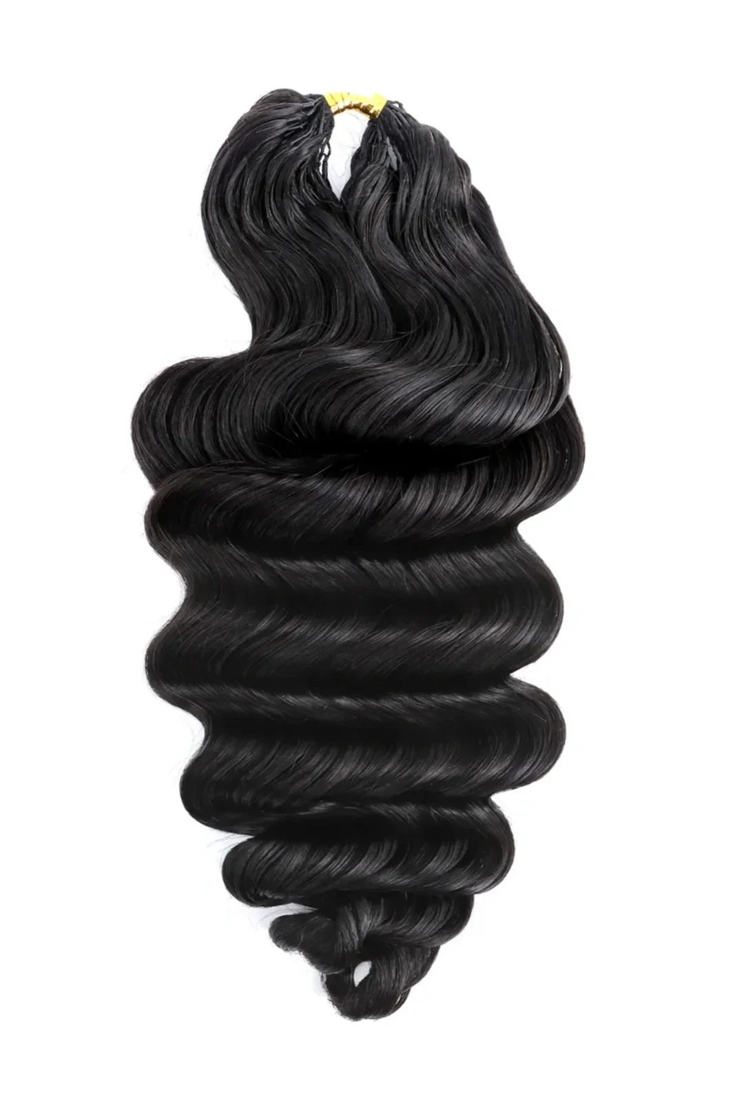 Double Drawn Feather Crochet Hair Extension Loose Wave Human Hair