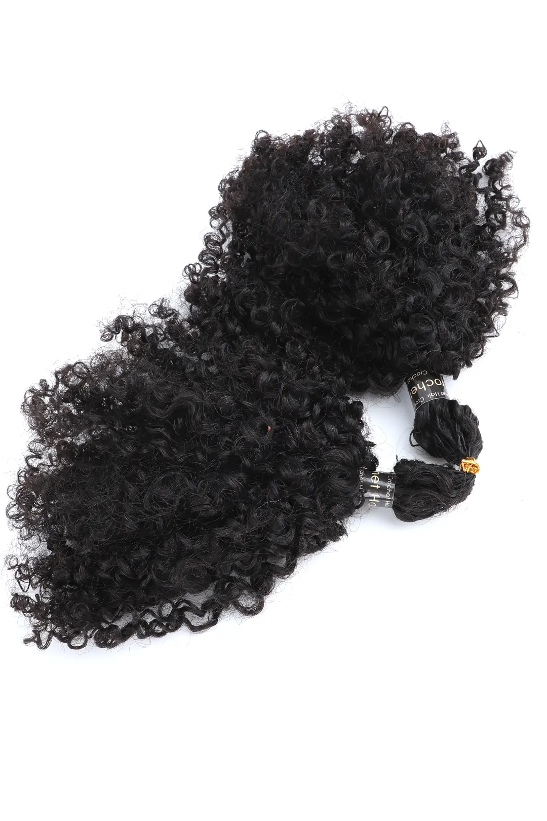 Double Drawn Feather Crochet Hair Extension Tight Curly Human Hair FE24 - Image 10