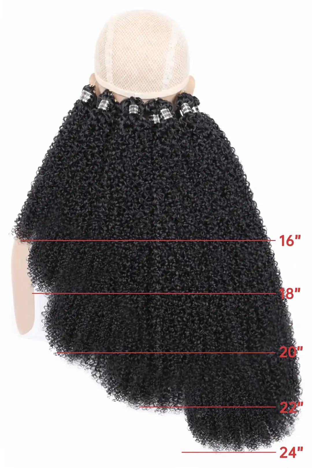 Double Drawn Feather Crochet Hair Extension Tight Curly Human Hair FE24 - Image 6