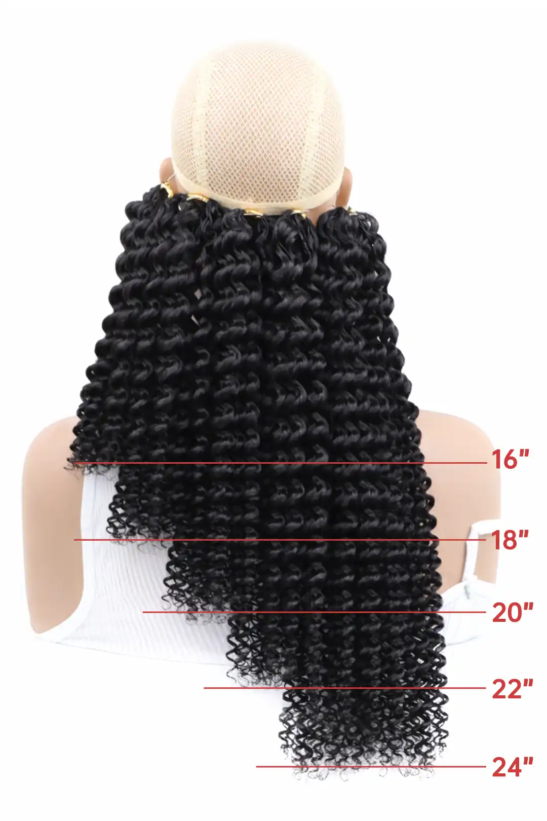 Double Drawn Feather Crochet Hair Extension Water Wave Human Hair FE23 - Image 5