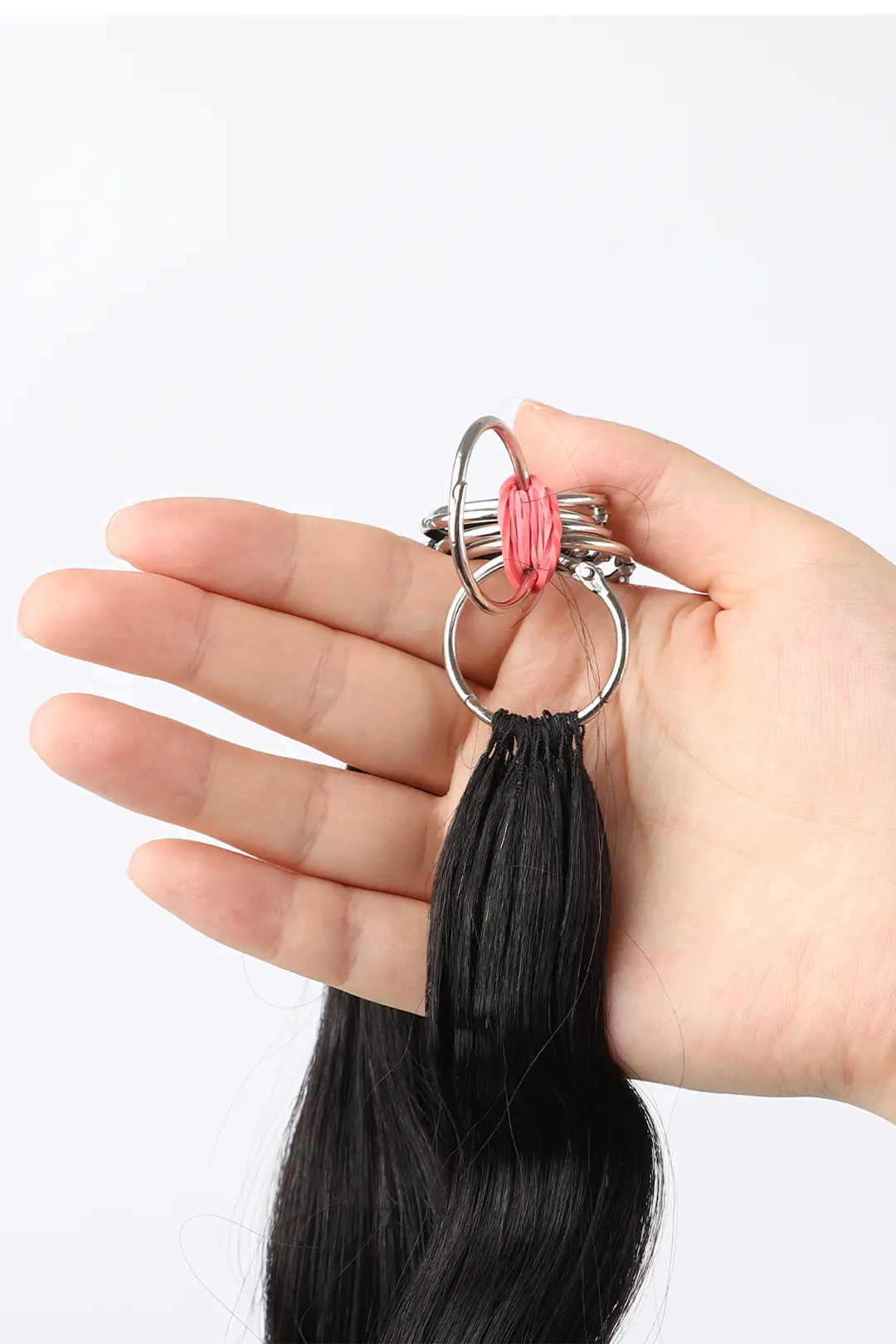Handmade Feather Line Hair Extensions Body Wave Single-Strand with Loop - Image 4