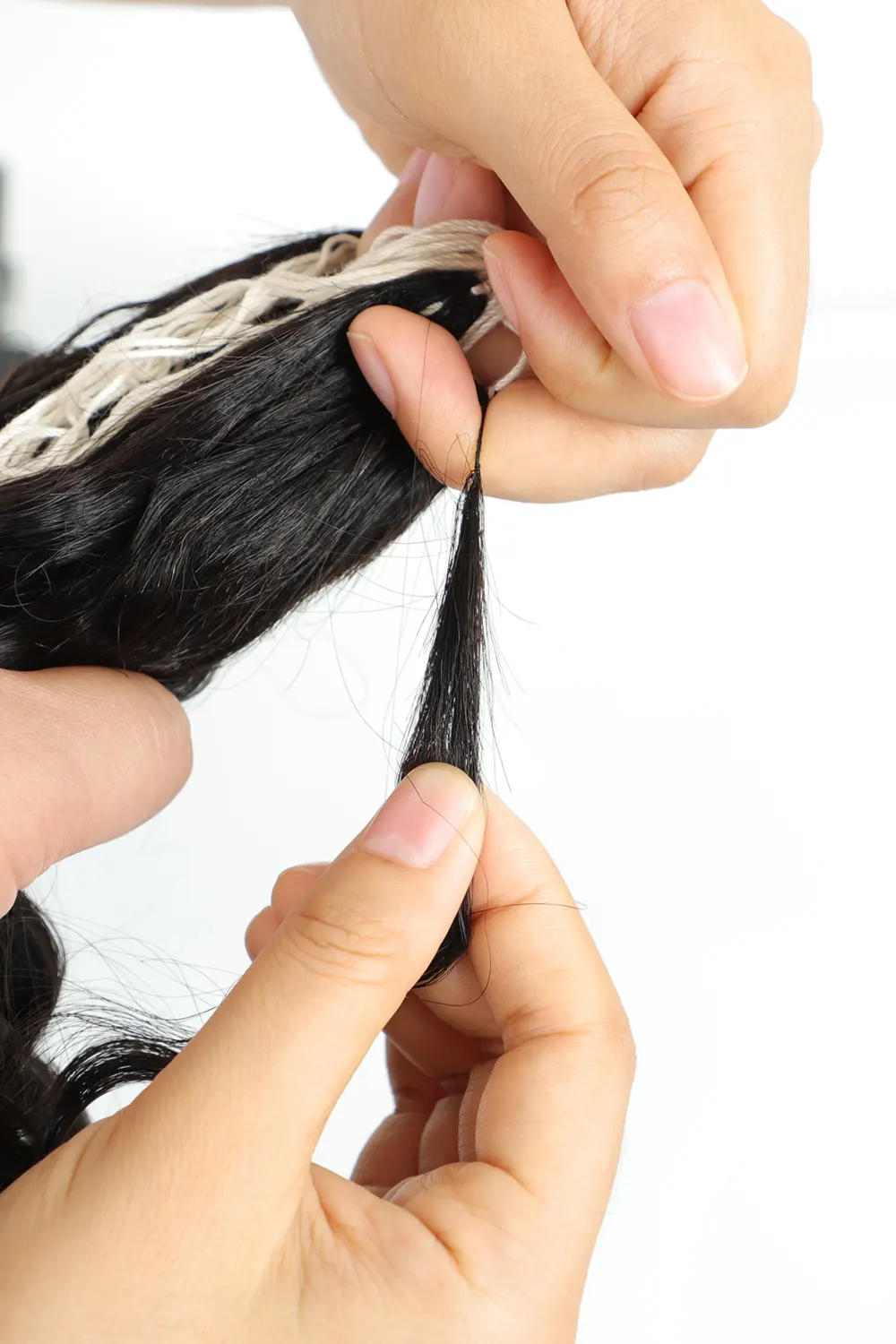 Handmade Loose Wave Hair Feather Extensions Brazilian Remy Hair 125 Strands - Image 4