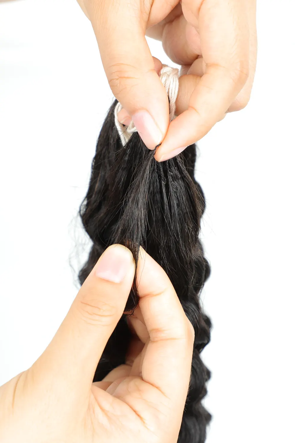Handmade Loose Wave Hair Feather Extensions Brazilian Remy Hair 125 Strands - Image 5