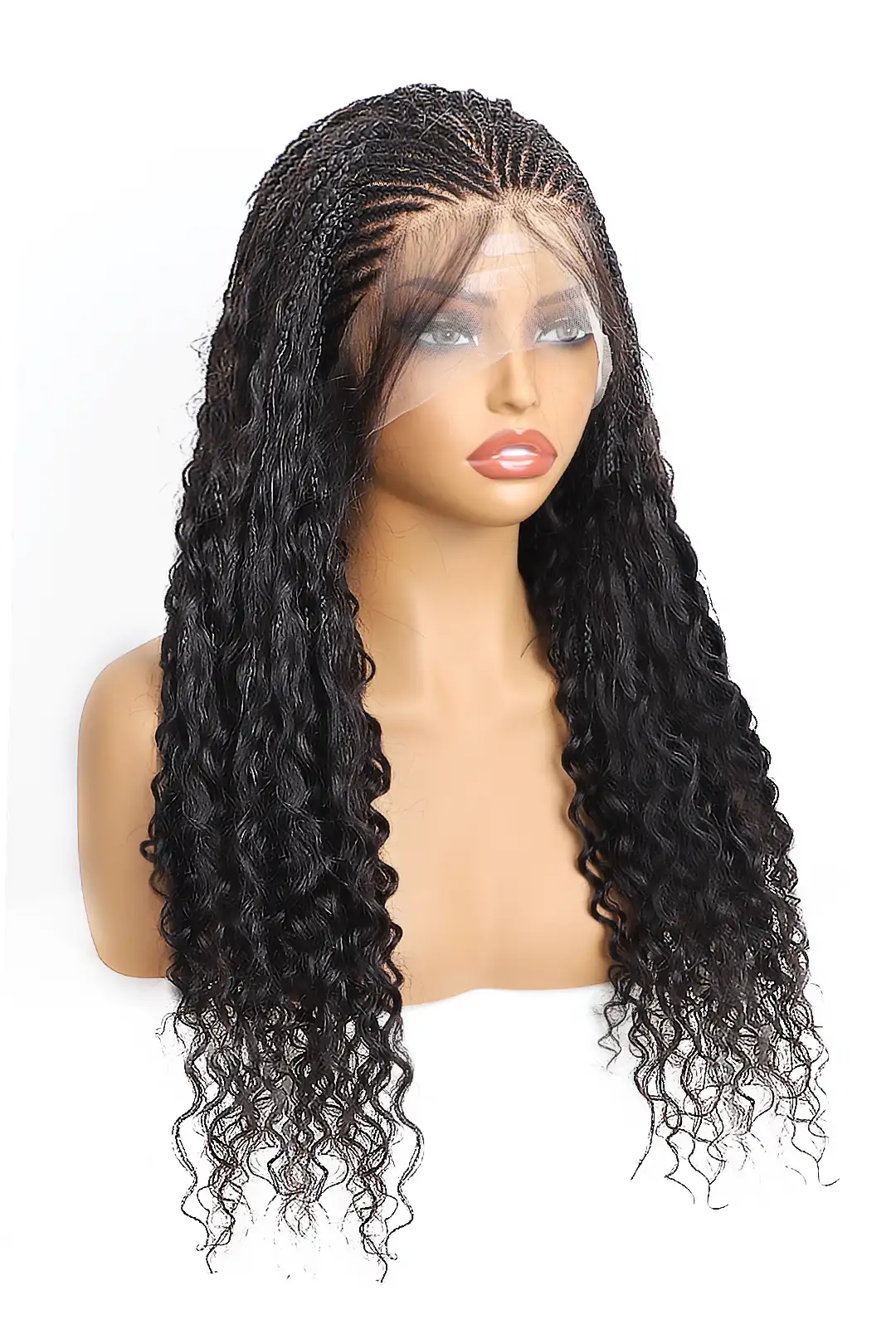 Fulani Braids Full Lace Wig Knotless Bohemian Style 100% Human Hair - Image 2