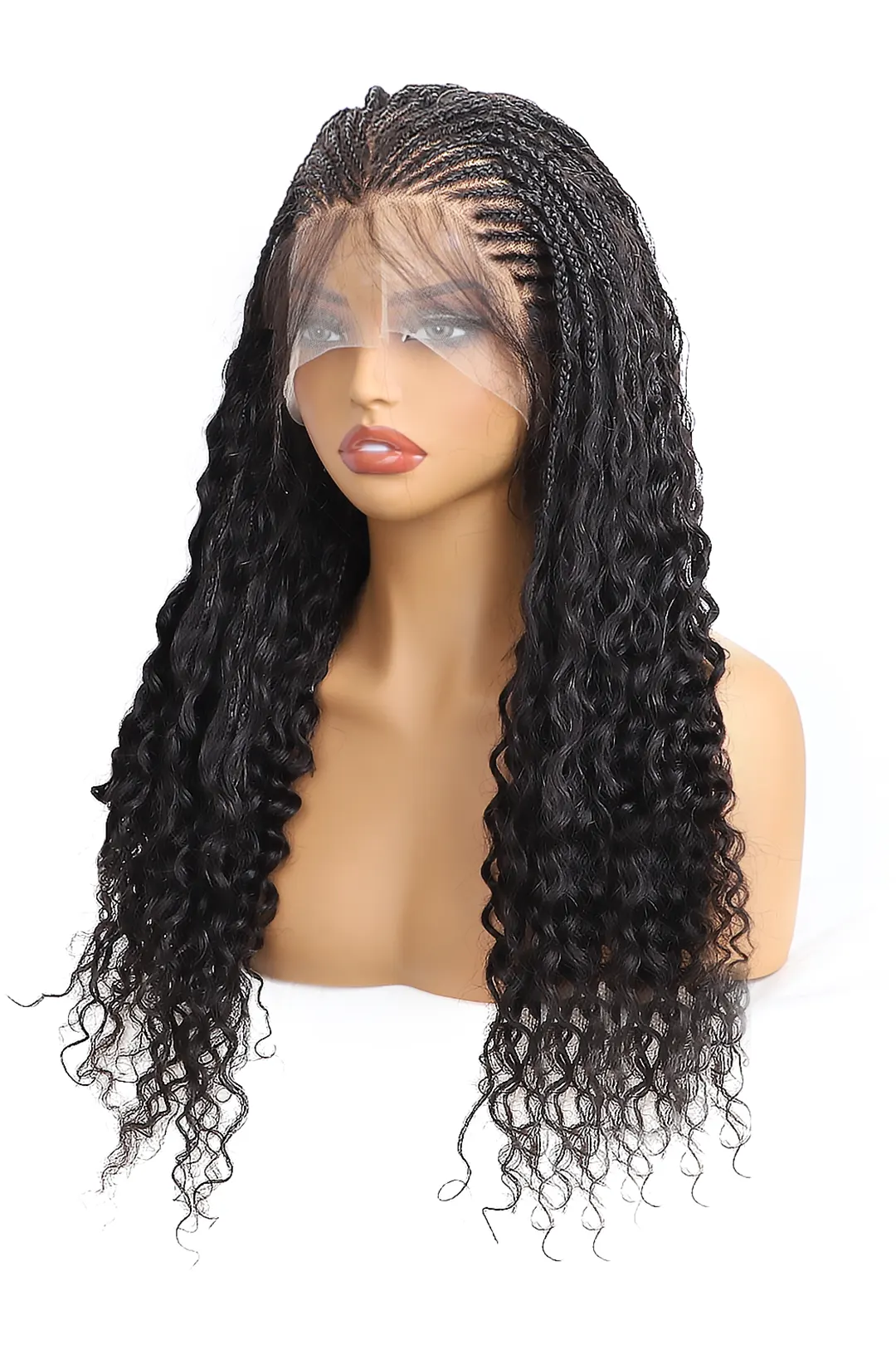 Fulani Braids Full Lace Wig Knotless Bohemian Style 100% Human Hair - Image 3