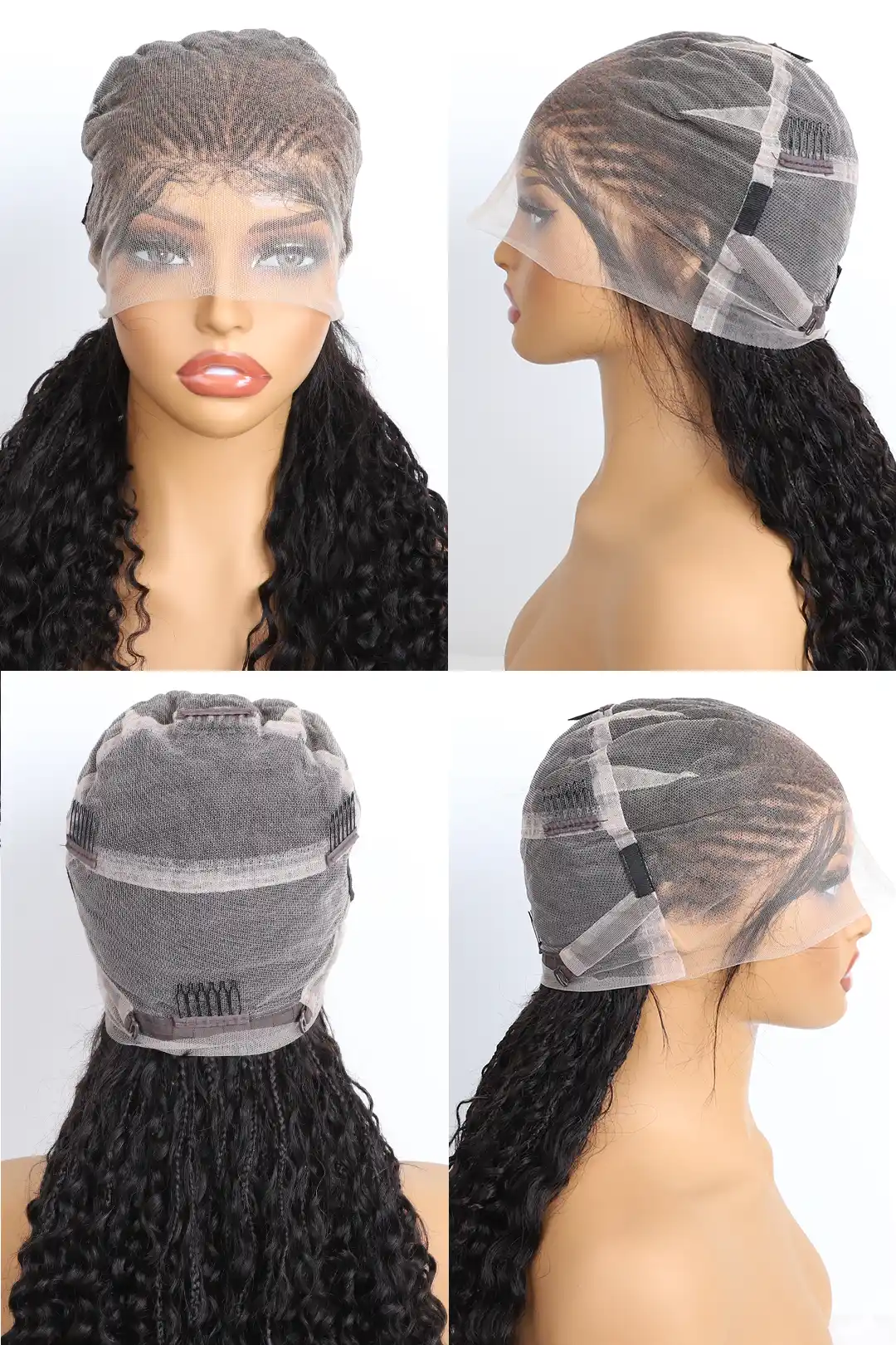 Fulani Braids Full Lace Wig Knotless Bohemian Style 100% Human Hair - Image 6