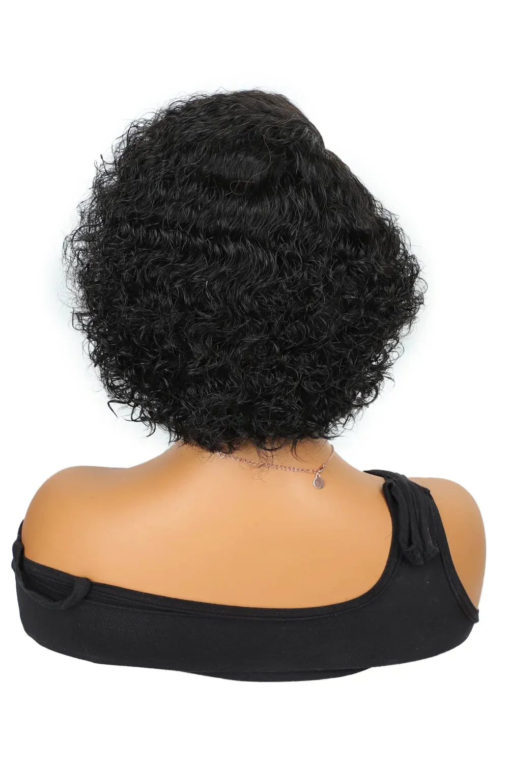 10 Inch Stacked Curly Bob Side Part Asymmetrical Full Lace Wig - Image 4