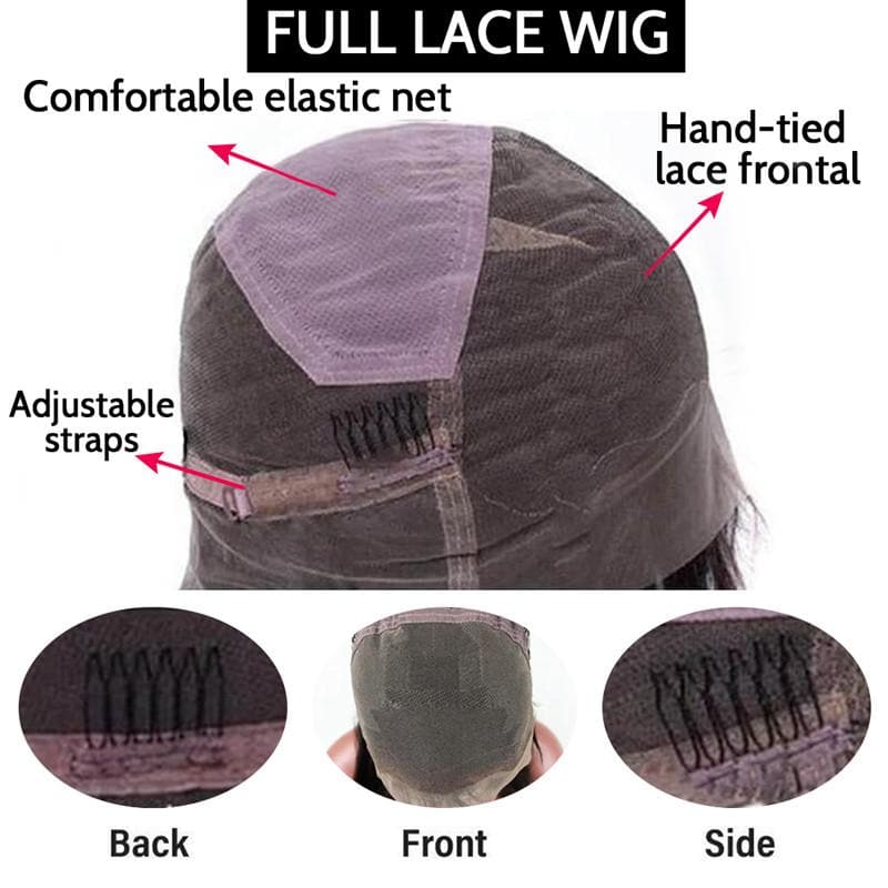 Full Lace Wigs Silky Straight Brazilian Virgin Hair FU01 - Image 8