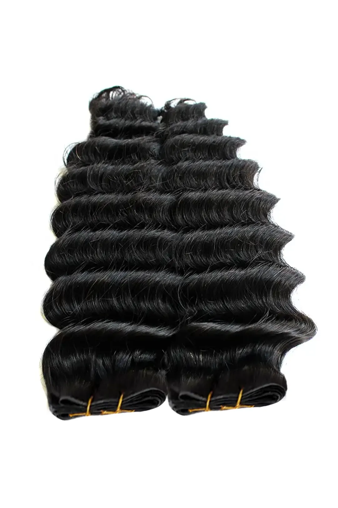 Ultra-thin Genius Weft Deep Wave Natural Black Virgin Hair - Image 3