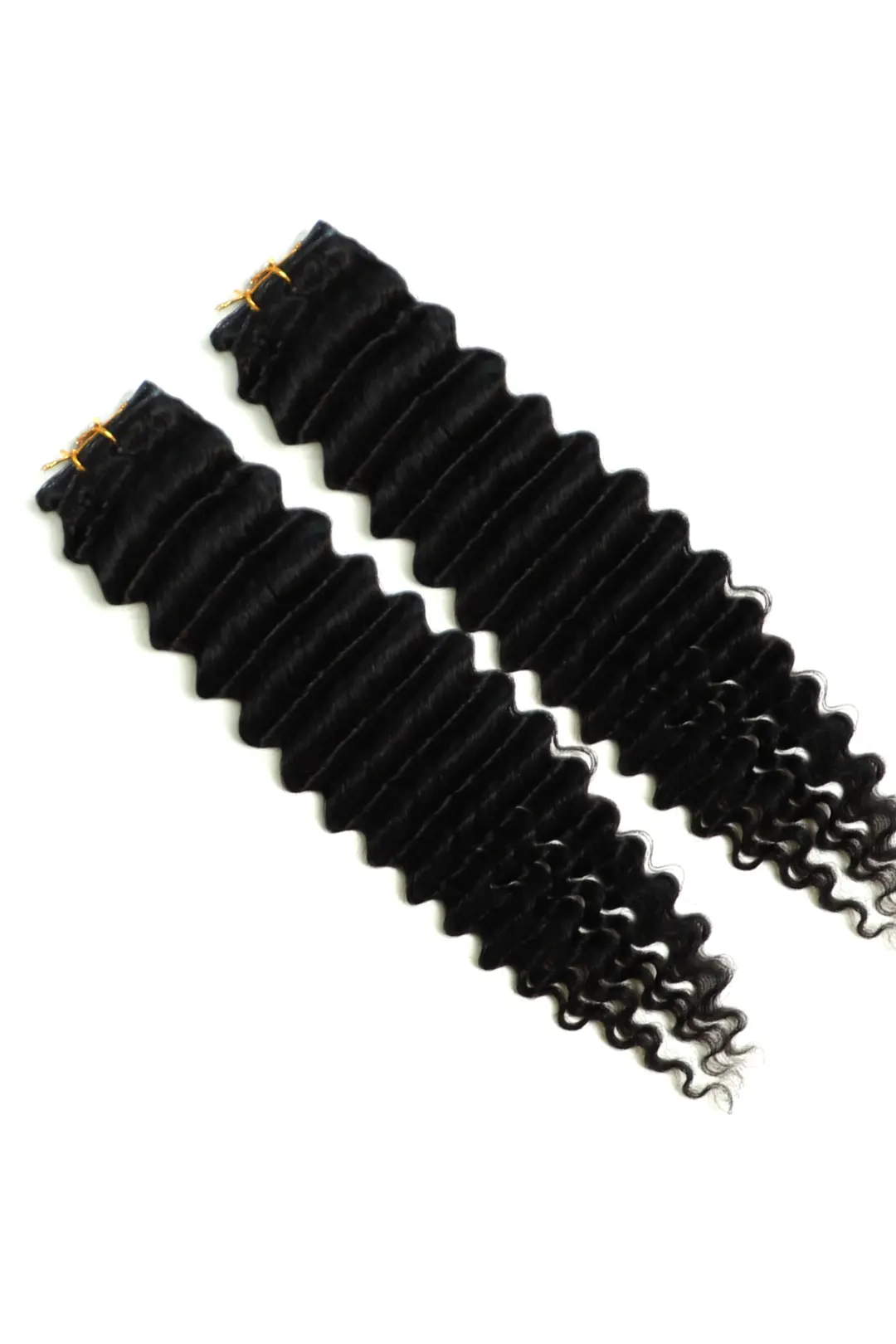 Ultra-thin Genius Weft Deep Wave Natural Black Virgin Hair - Image 6