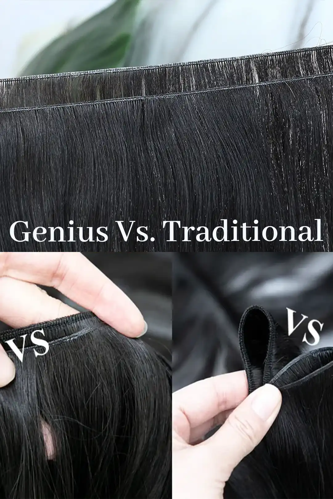 Ultra-thin Genius Weft Deep Wave Natural Black Virgin Hair - Image 8