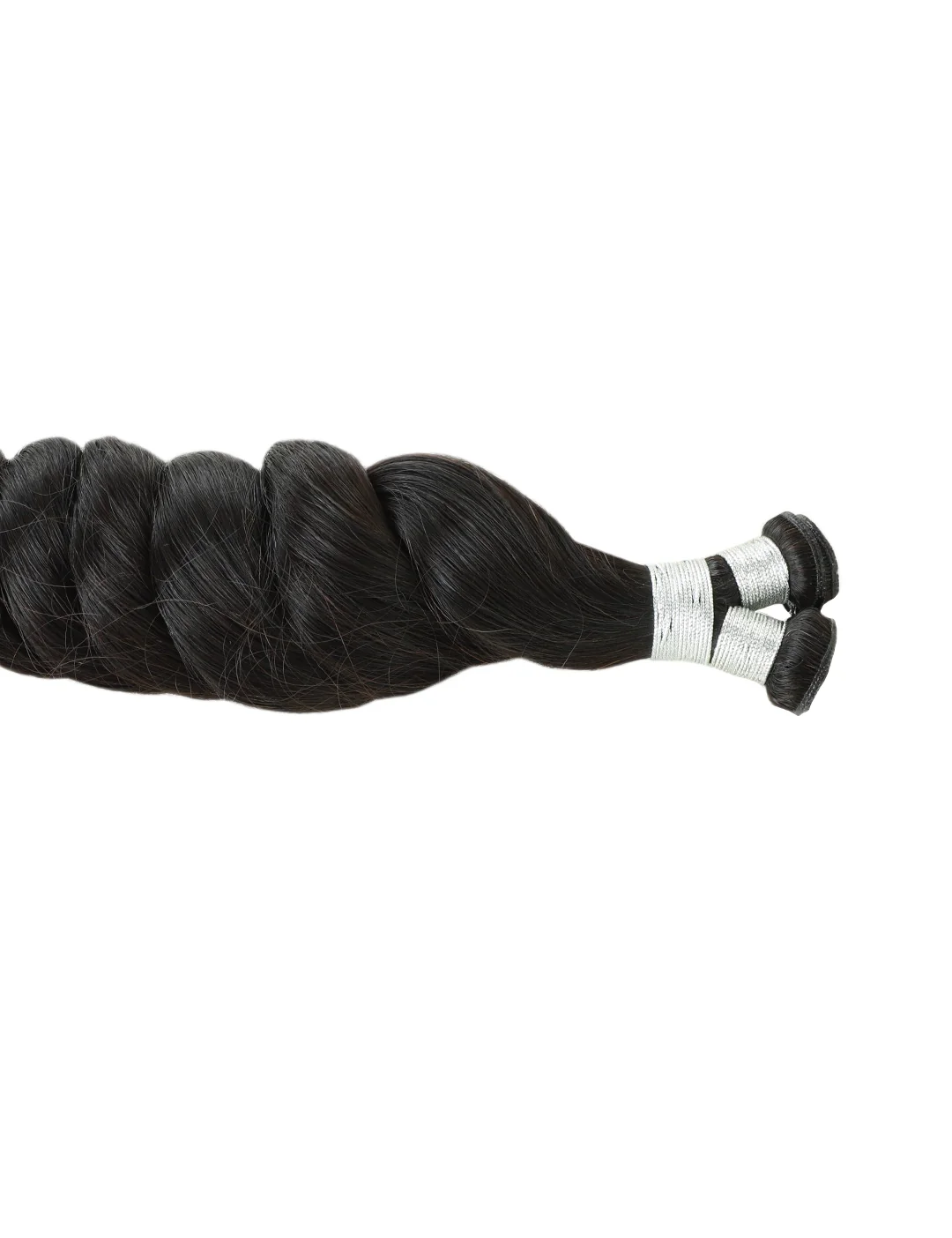 Genius Weft Hair Extensions Loose Wave Natural Black Virgin Hair - Image 2