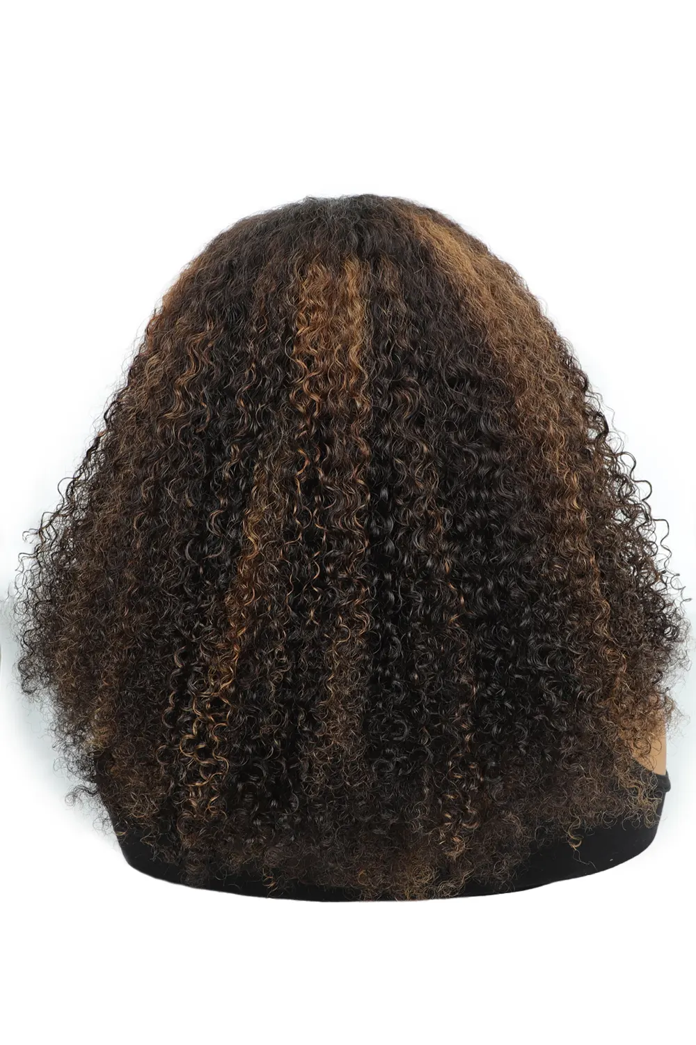 Jerry Curl Black Wig with Brown Highlights Glueless Hd Lace Frontal - Image 8