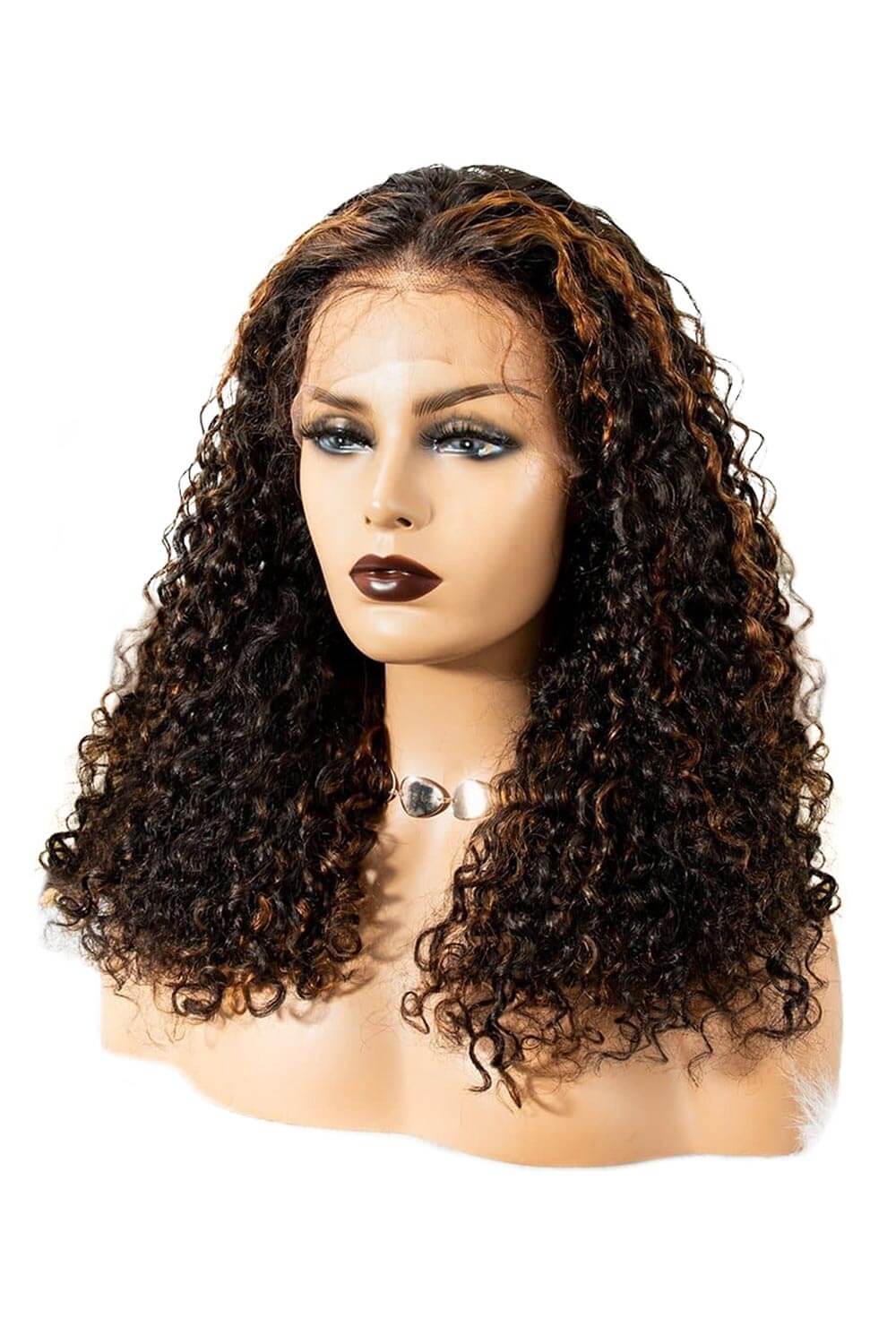 13x6 Glueless HD Lace Water Wave Brown Wig-HD32 - Image 4