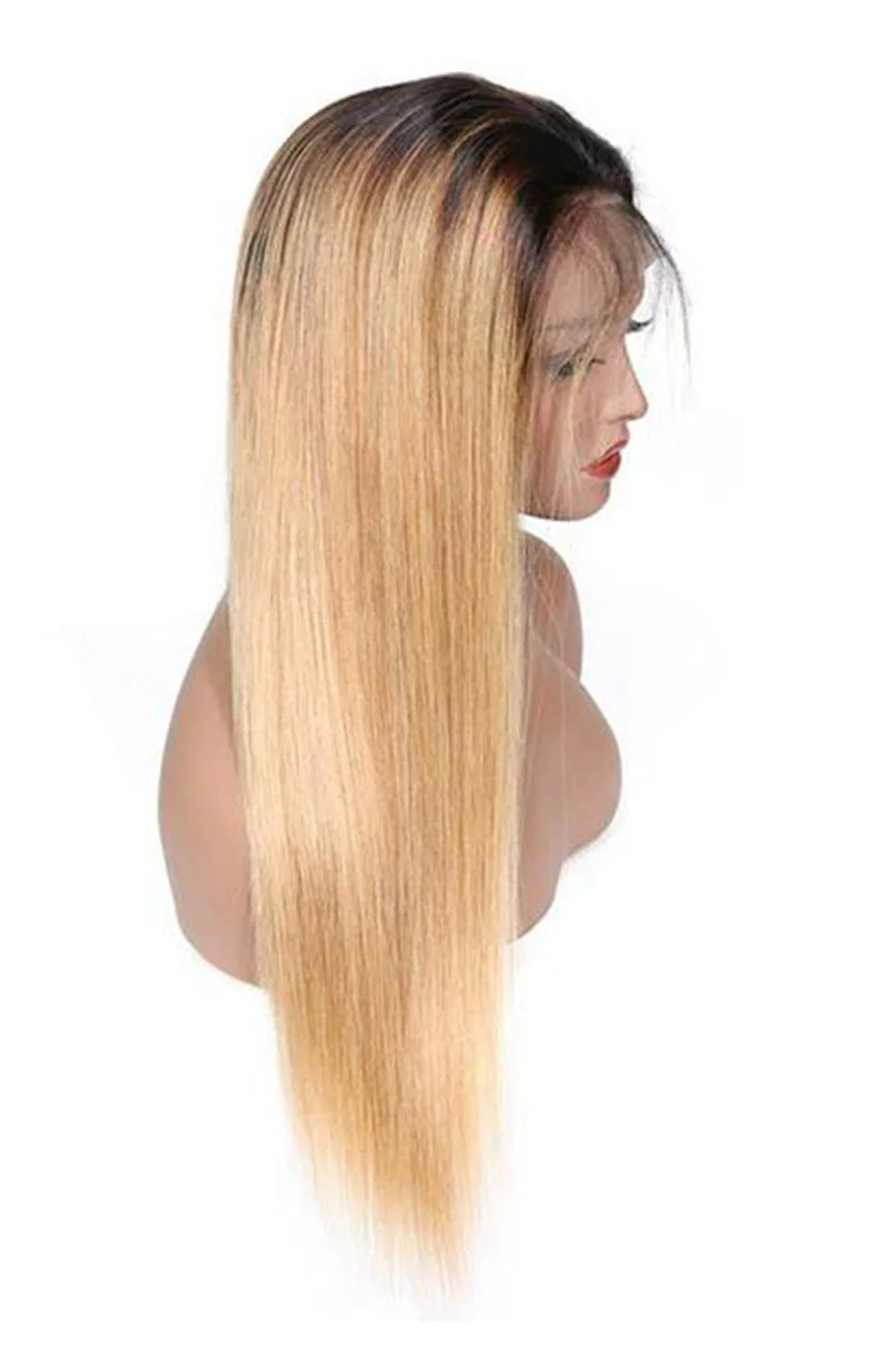 13x6 Glueless Hd Lace Strawberry Blonde with Dark Roots-HD50 - Image 3